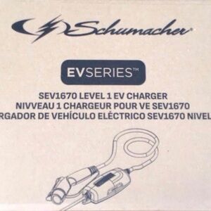 Schumacher EV Series Level 1 EV Charger - Black and white